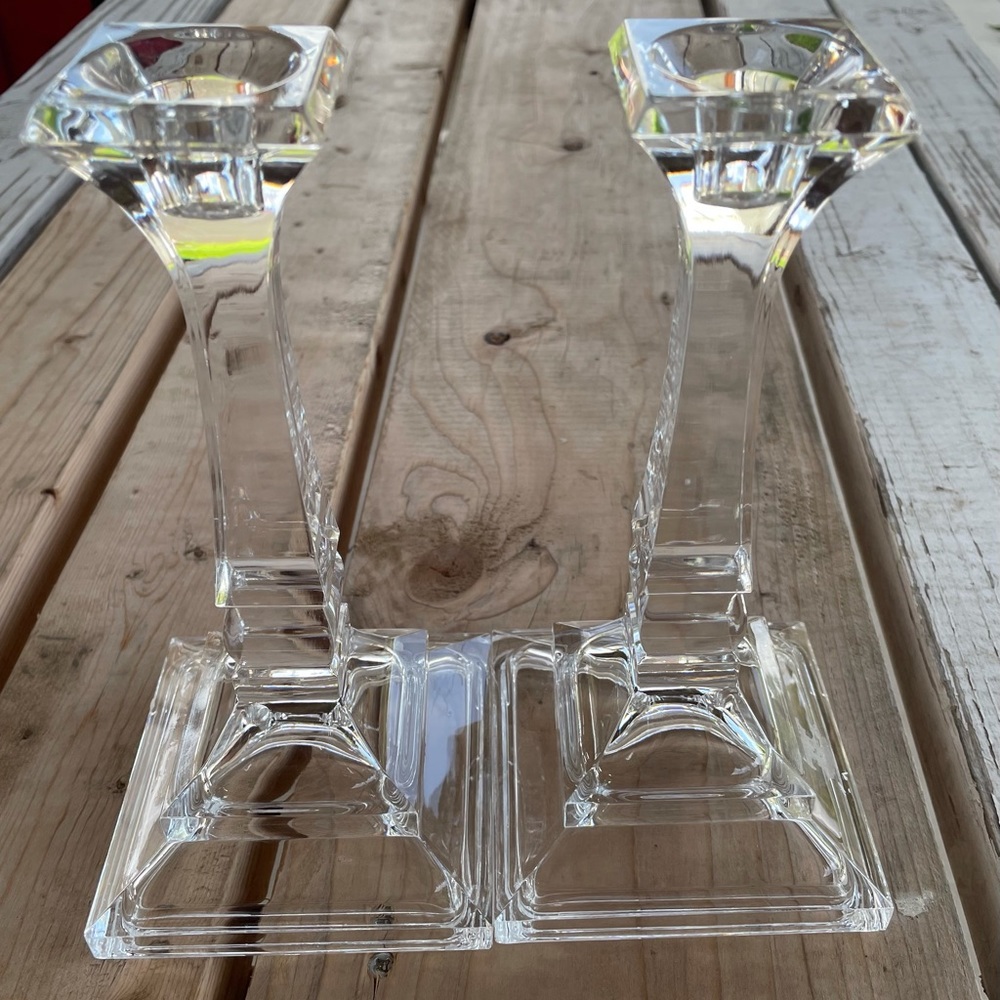Glass candle holder (set of two) Vintage